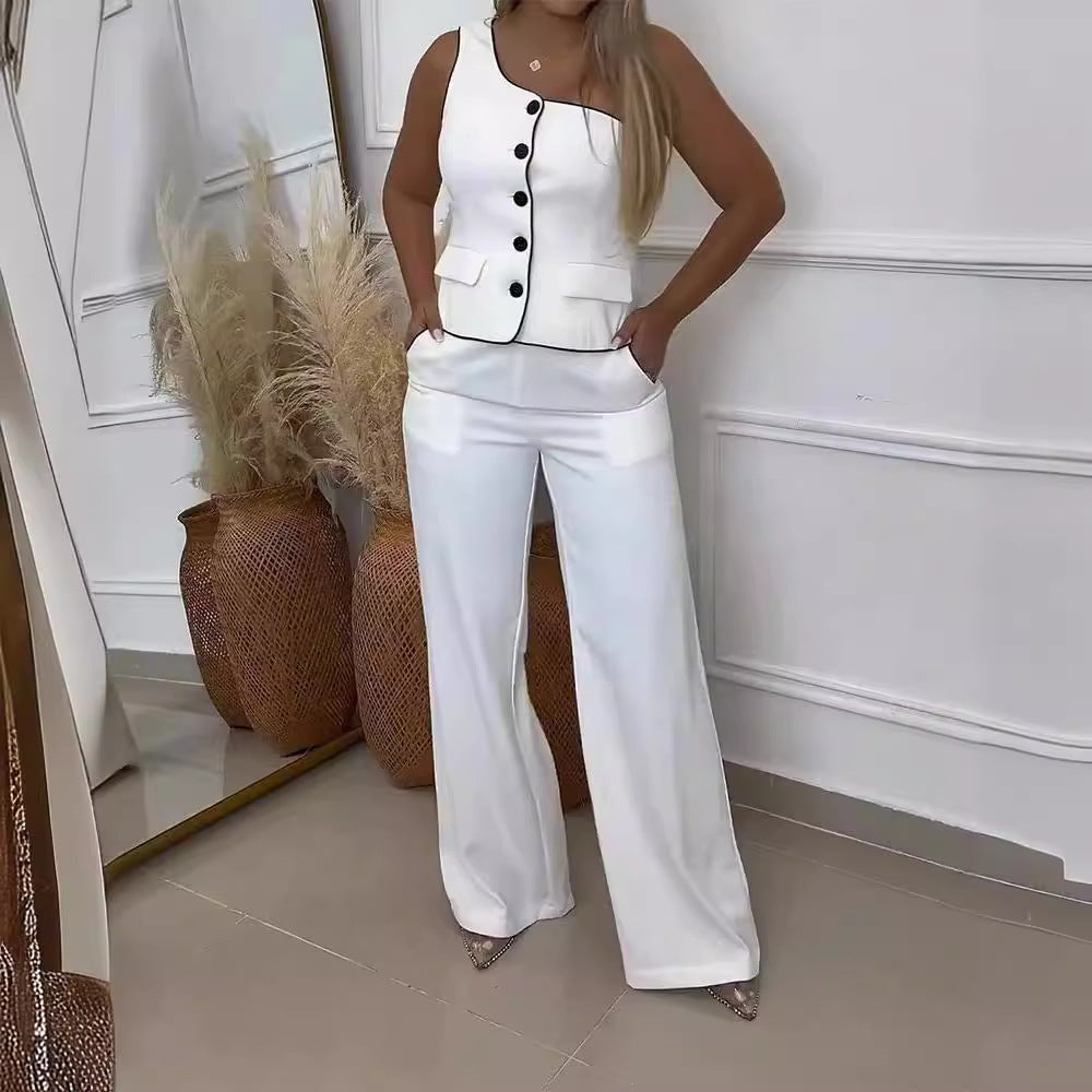 Damen Zweiteiliges Set mit tailliertem Oberteil und eleganter Hose Stalluxe