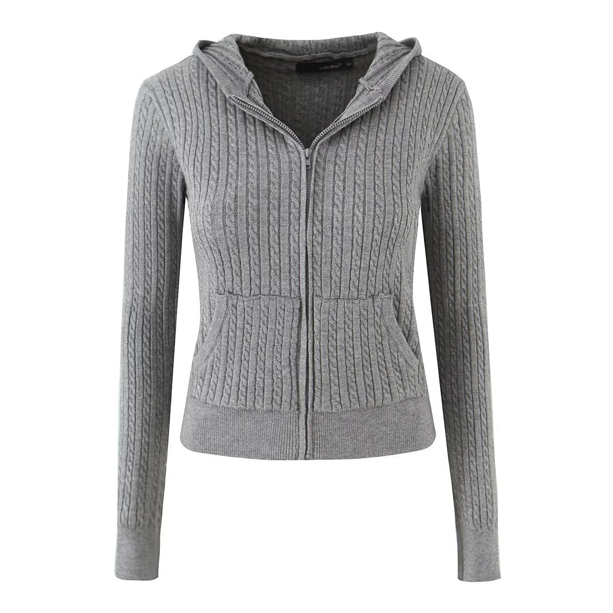 Damen modische Sweatjacke mit Struktur und integrierter Kapuze Stalluxe