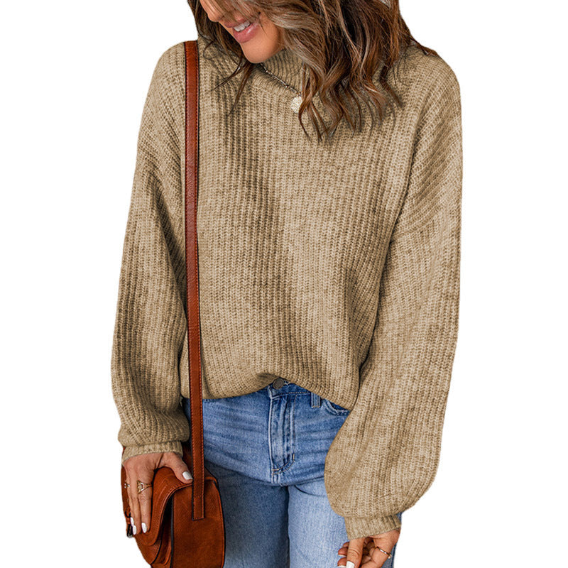 Damen Übergroßer Pullover mit strukturiertem Muster und hochgeschlossenen Ausschnitt Stalluxe
