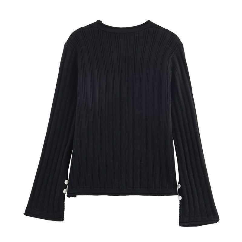Damen Rippstrickjacke mit V-Ausschnitt und Knopfverschluss Stalluxe