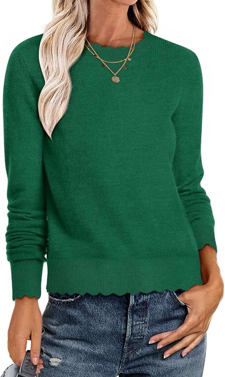 Damen Sweater mit Wellenkante Stalluxe