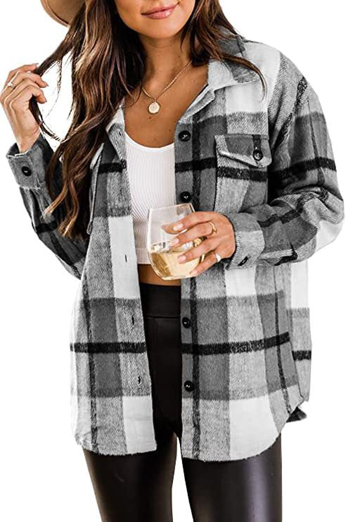 Damen Karierte Overshirt Jacke Stalluxe