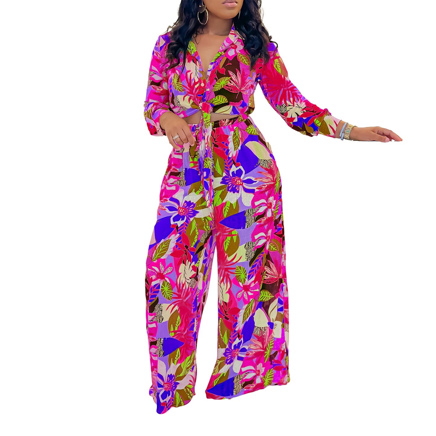 Damen Eleganter Jumpsuit mit floralen Mustern und tailliertem Schnitt Stalluxe