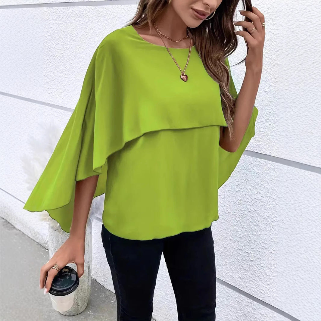 Damen elegante Bluse mit fließendem Schnitt Stalluxe