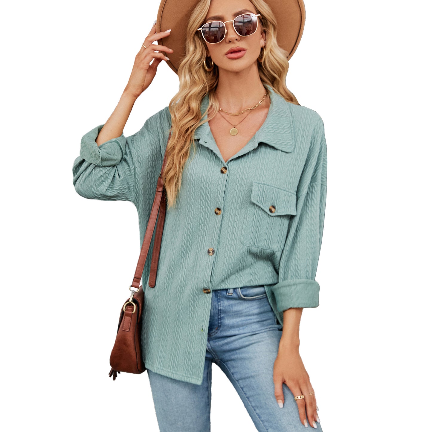 Damen lässige Overshirt mit strukturiertem Design Stalluxe