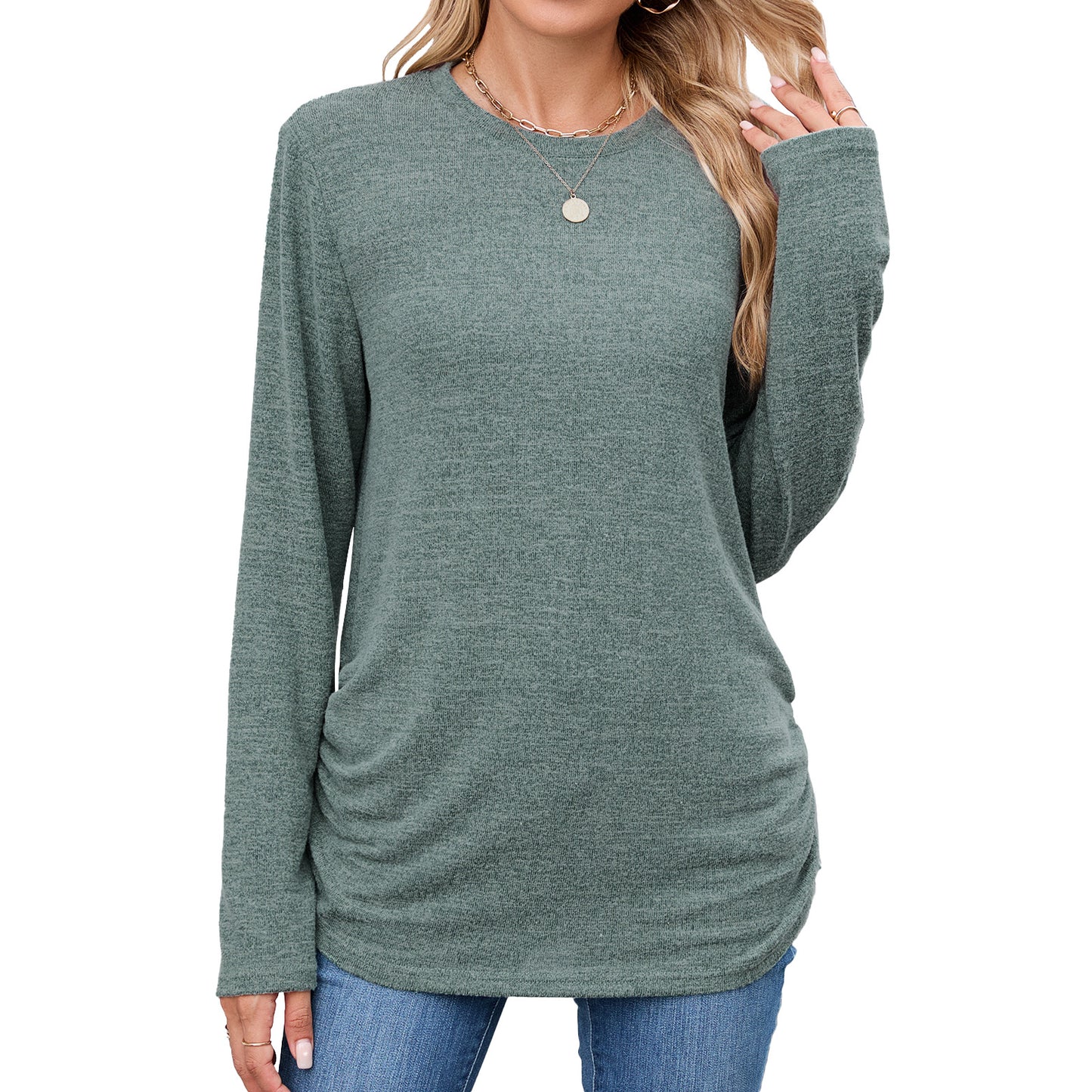 Damen Langearmshirt mit Raffung Stalluxe