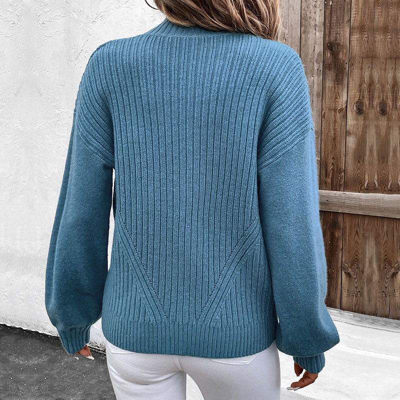 Damen Strickjacke mit hohem Kragen und Reißverschluss Stalluxe