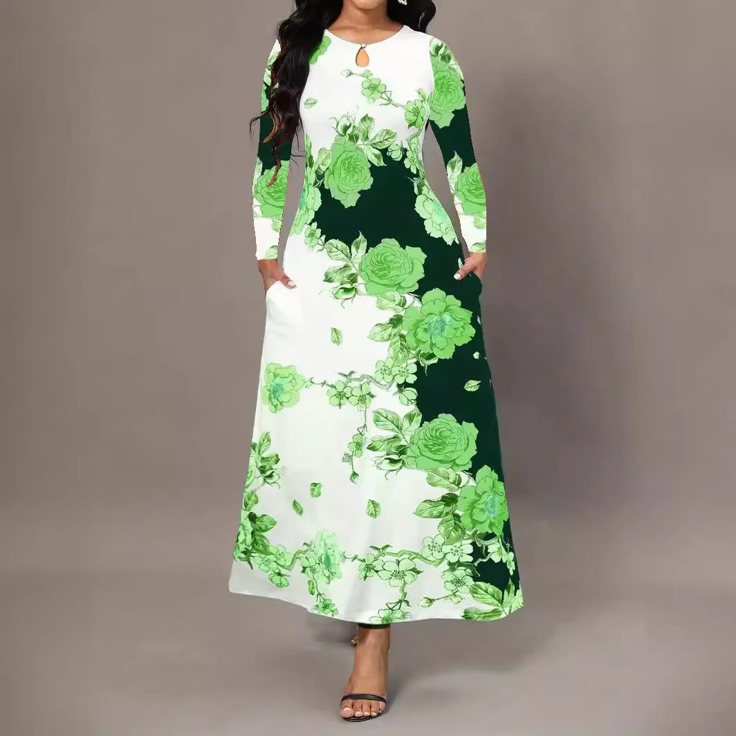 Damen Maxikleid mit floralen Mustern Stalluxe