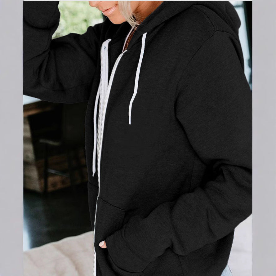 Damen lässige Kapuzenjacke mit praktischen Taschen und durchgehendem Reißverschluss Stalluxe
