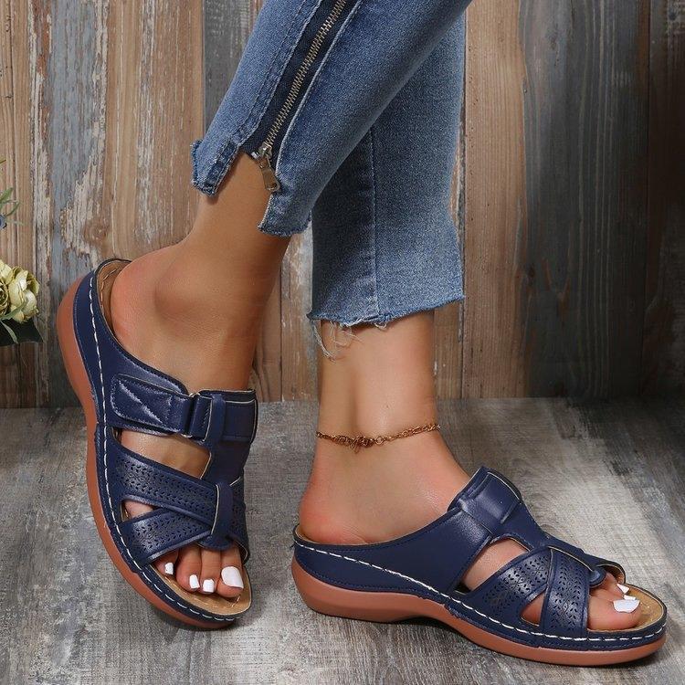Damen Komfortable Riemensandalen mit anatomischem Fußbett Stalluxe