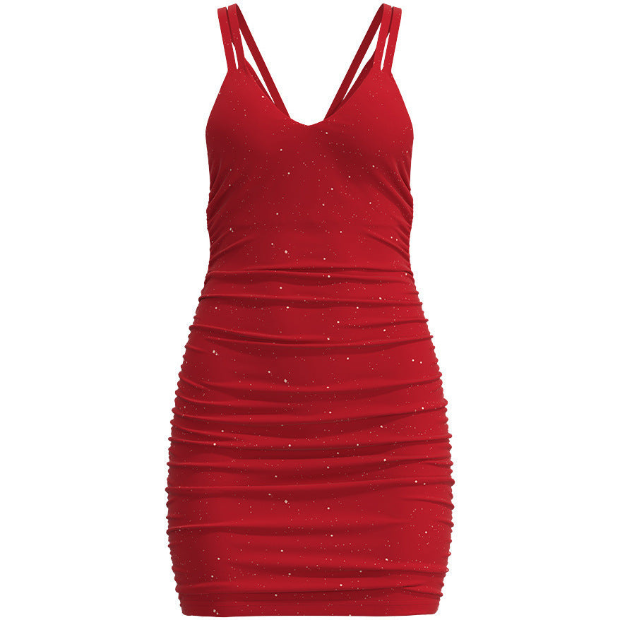 Damen Figurbetontes Minikleid mit Spaghettiträgern und Raffungen Stalluxe
