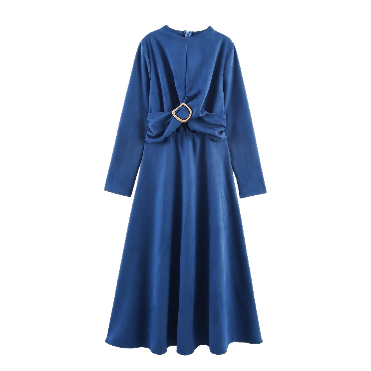 Damen Maxi-Kleid mit elegantem Schlitz und dekorativem Gürtel Stalluxe