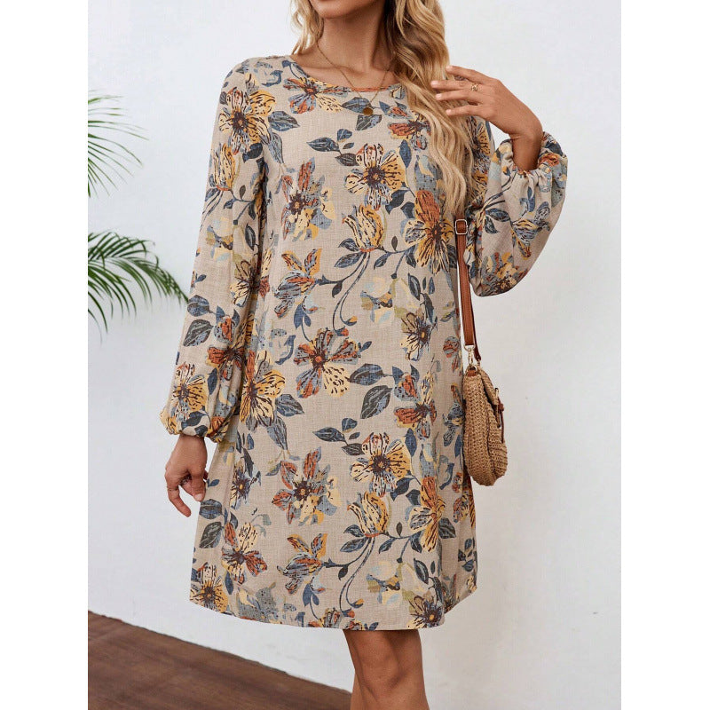 Damen Freizeitkleid im lässigen Schnitt mit floralen Akzenten Stalluxe