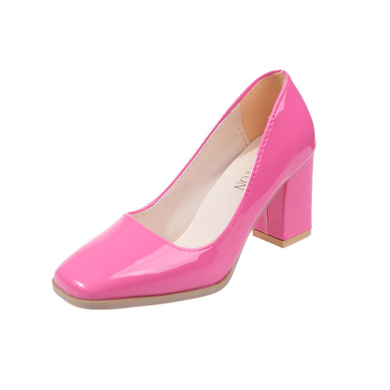 Damen elegante Pumps mit quadratischer Zehenkappe und hohem Blockabsatz Stalluxe