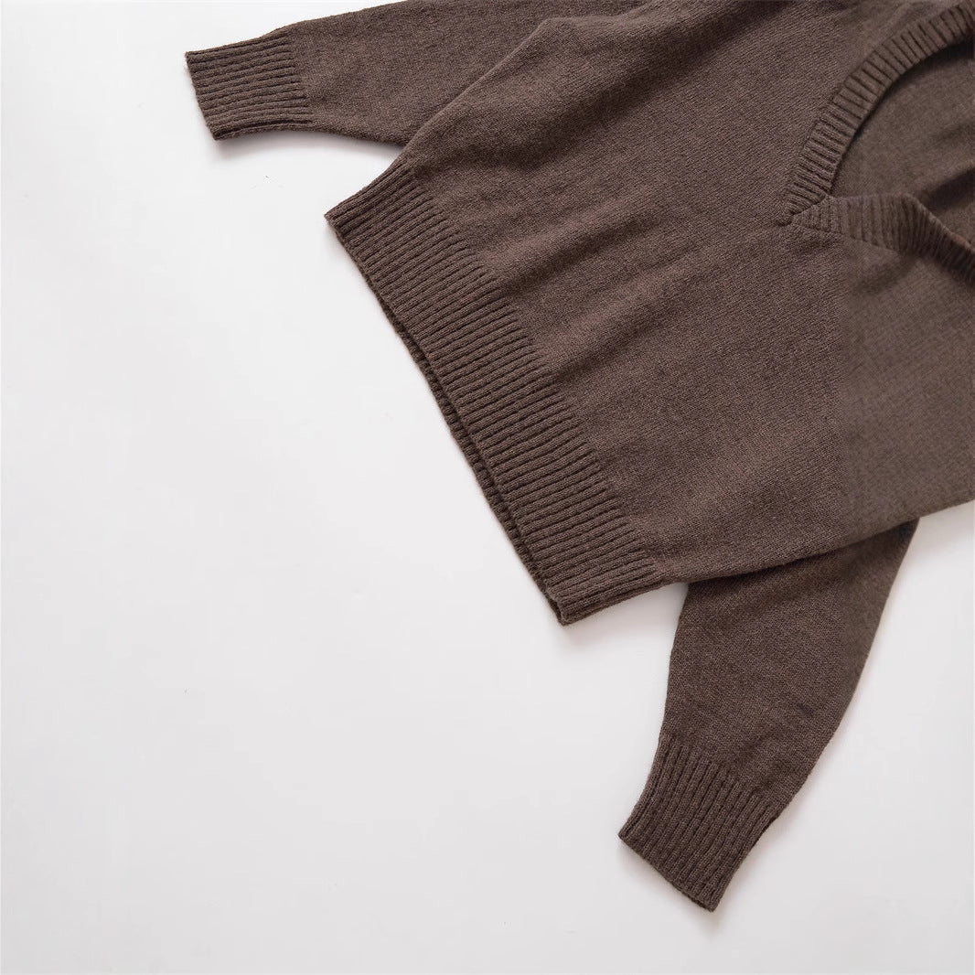Damen gemütlicher Strickpullover mit V-Ausschnitt und großzügigem Schnitt Stalluxe