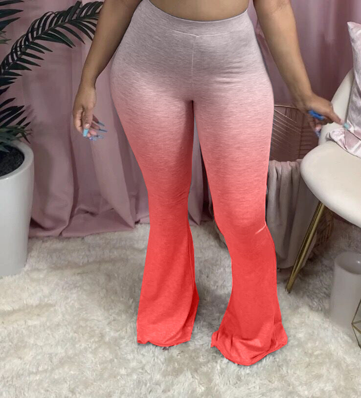 Damen Sportliche Flared Leggings mit Farbverlauf Stalluxe