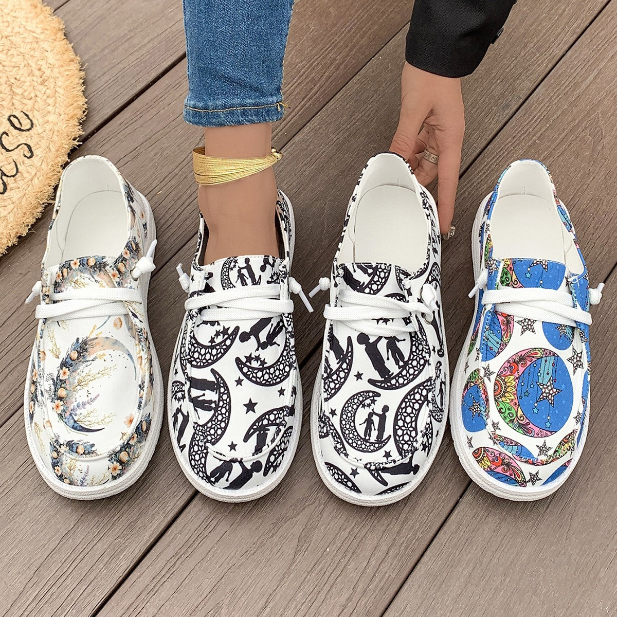 Damen Freizeitschuhe mit einzigartigem grafischen Design und komfortabler Gummisohle Stalluxe