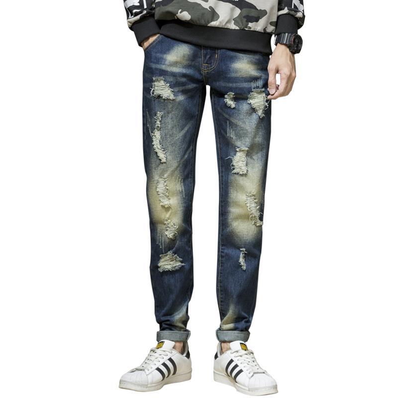 Herren lässige Jeans mit modischen Destroyed-Elementen Stalluxe