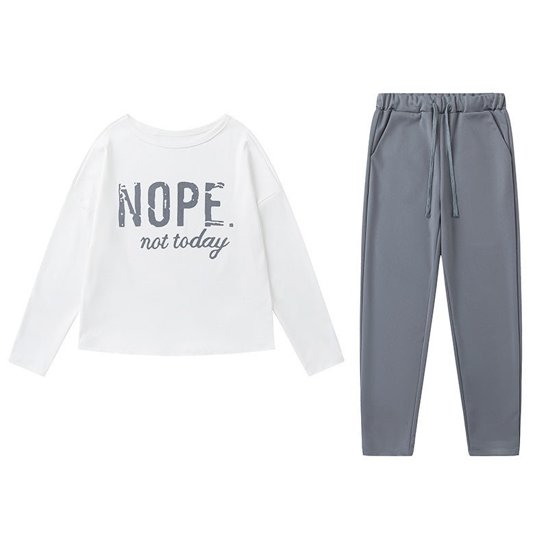 Damen Lässiges Freizeit-Set mit lässigem Langarmshirt und komfortabler Jogginghose Stalluxe