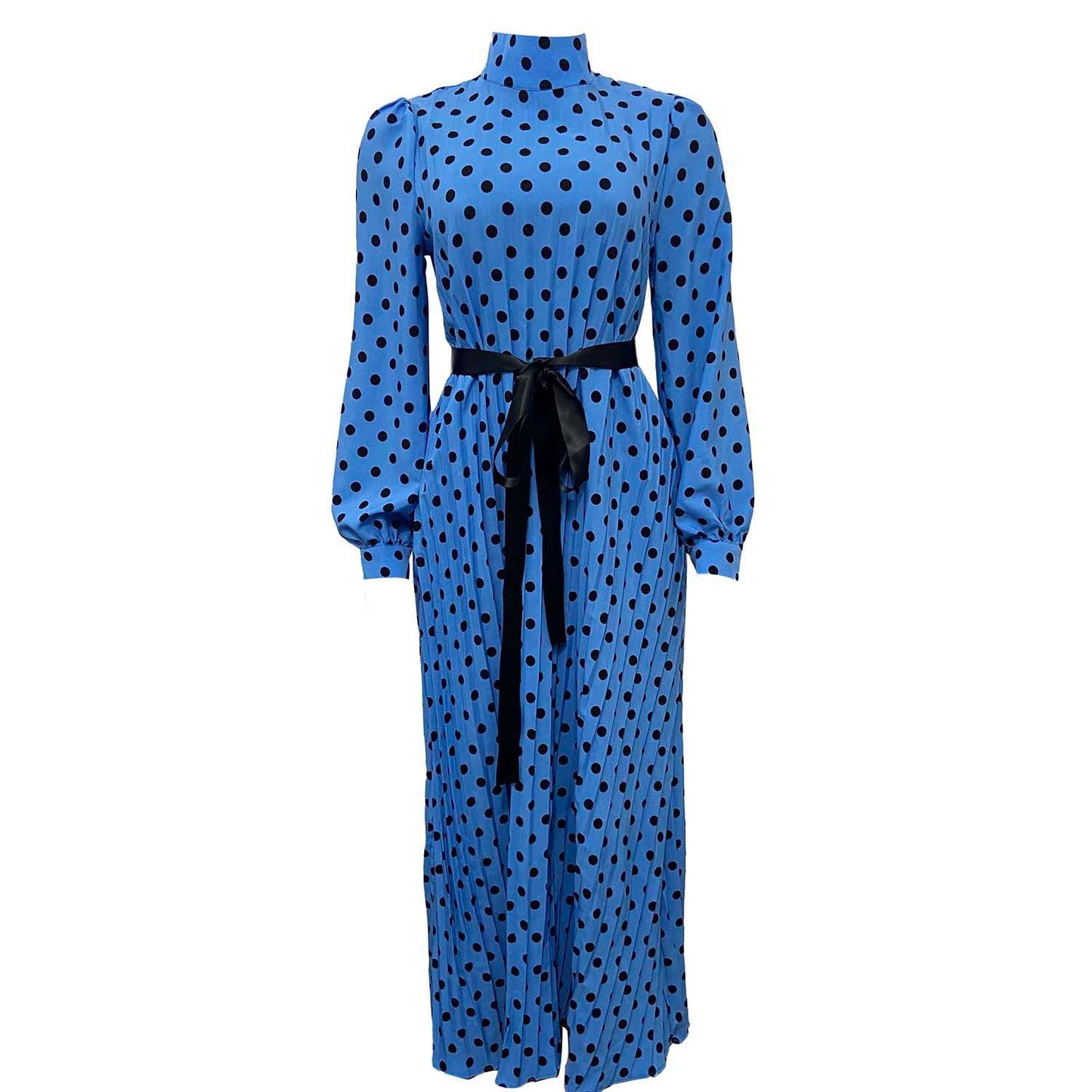 Damen Maxikleid mit modischem Punkte-Design und tailliertem Schnitt Stalluxe