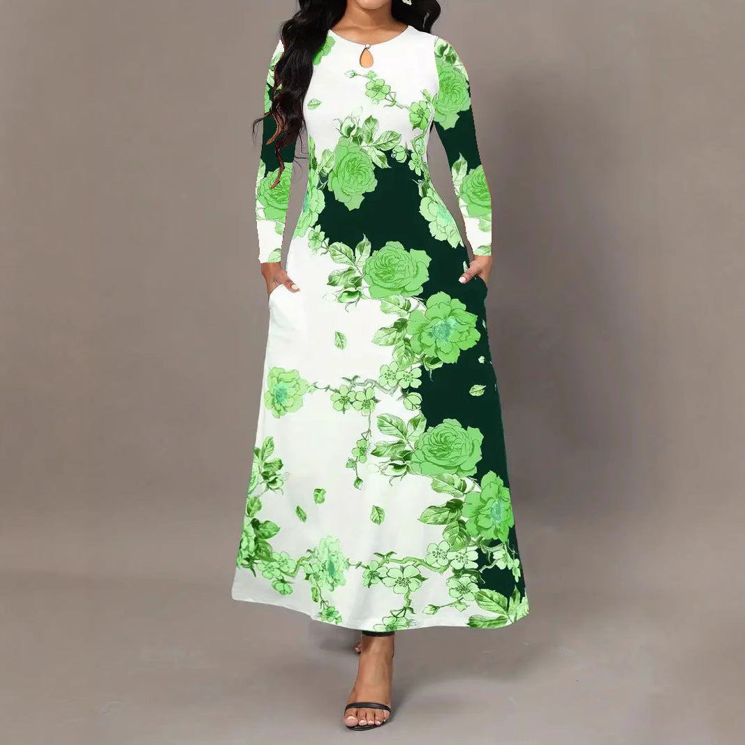 Women's Floral Print Maxi Dress Stalluxe