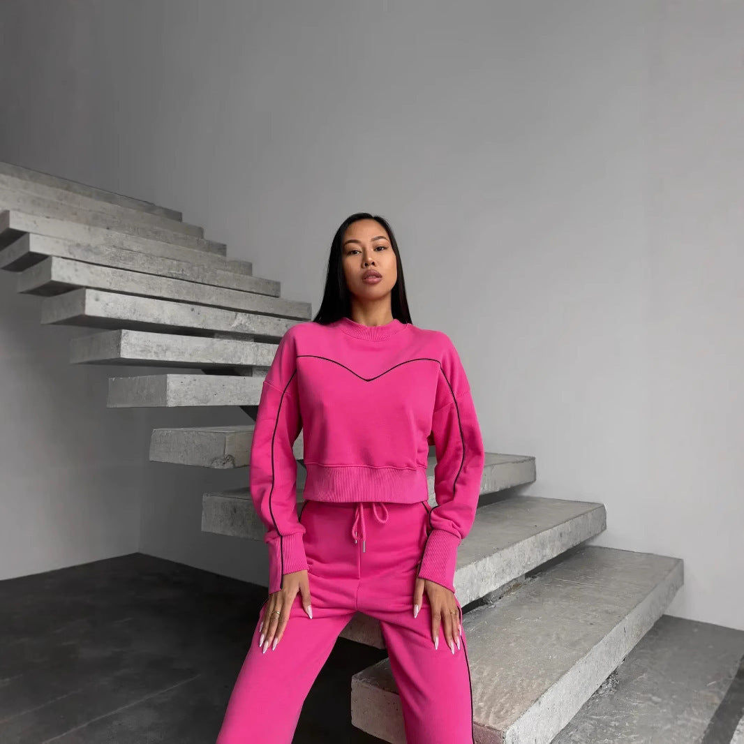 Damen Stylishes Sweatshirt und weite Hose Set Stalluxe