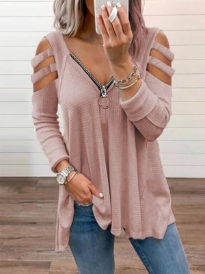 Damen Strickpullover mit modischen Cut-Out-Ärmeln Stalluxe