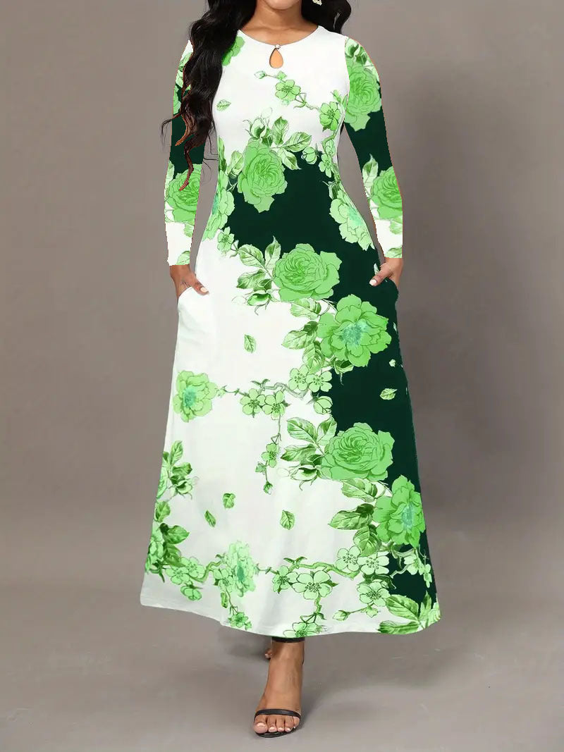 Women's Floral Print Maxi Dress Stalluxe