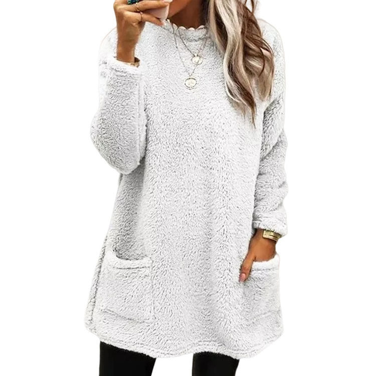 Damen kuscheliger Oversized-Pullover mit Taschen Stalluxe