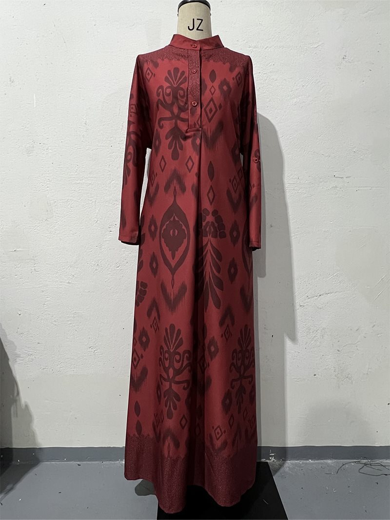 Damen Maxi-Kleid mit feinem Muster Stalluxe