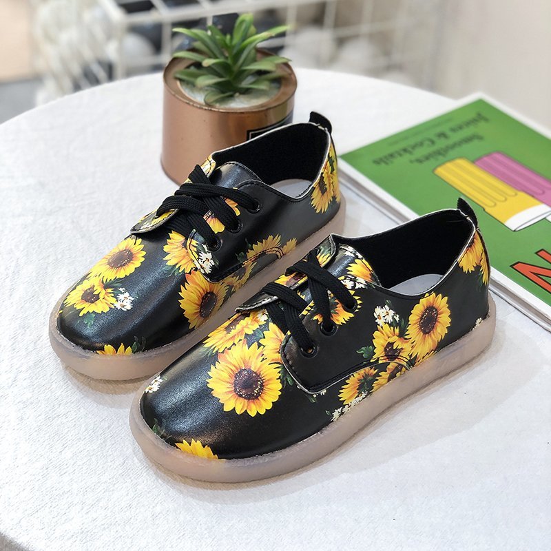 Damen modische Sneaker mit Sonnenblumen-Muster und rutschfester Sohle Stalluxe