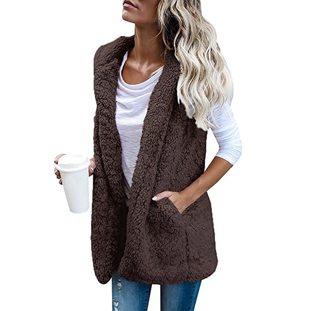 Damen Zarte Fleece-Weste mit praktischen Taschen und offenem Schnitt Stalluxe