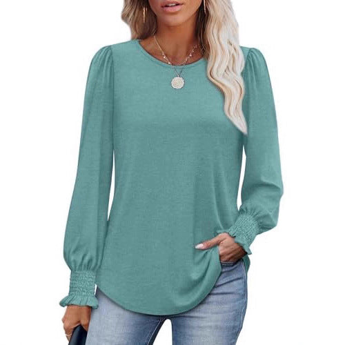 Damen Langarmshirt mit Puffärmeln Stalluxe