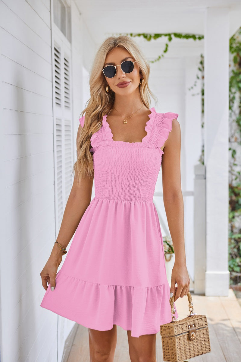 Damen Sommerliches Minikleid mit Rüschendetails und taillierter Passform Stalluxe