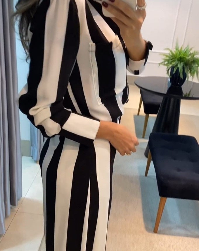 Damen Lässiger Jumpsuit mit breiten Streifen und tailliertem Schnitt Stalluxe