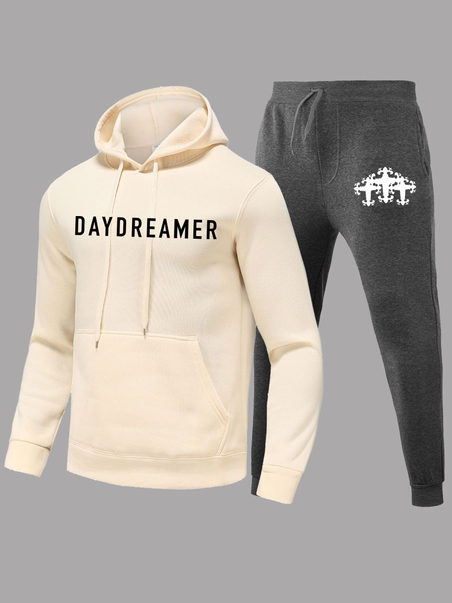 Damen lässiges Hoodie und Jogginghose Set mit modernem Schriftzug Stalluxe