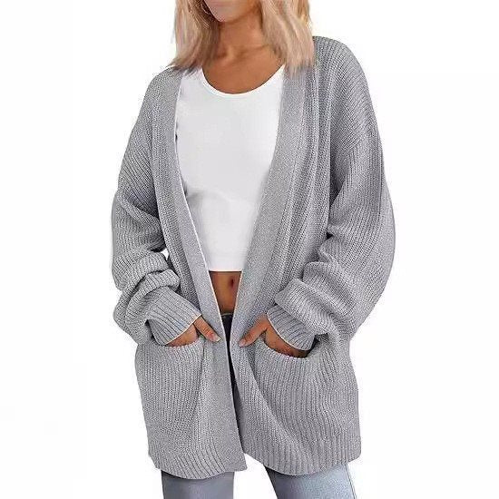 Damen Lässiger Strickcardigan mit oversized Schnitt und praktischen Taschen Stalluxe