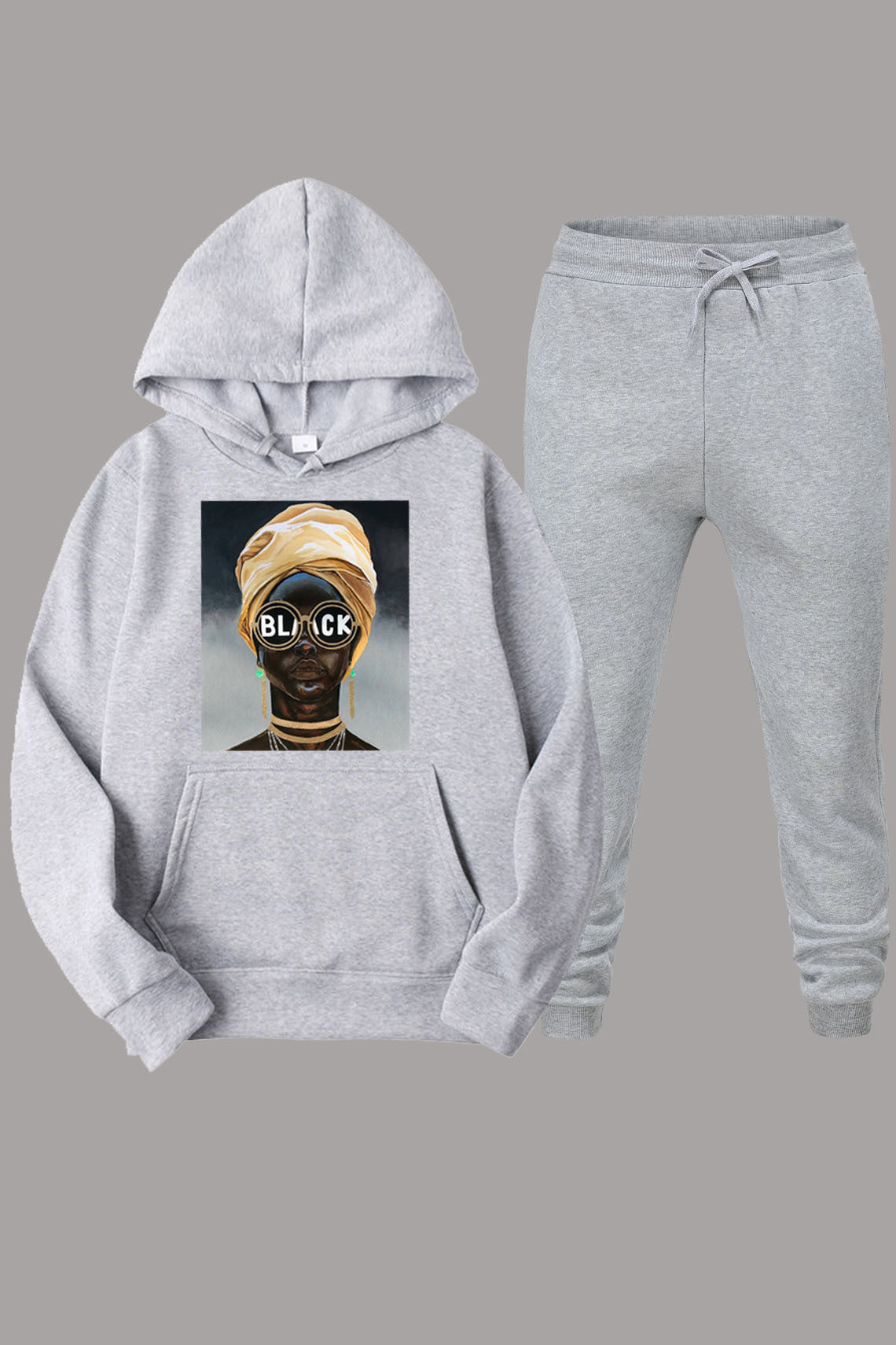 Damen Kapuzenpullover und Jogginghose Set mit kreativem Grafikdruck Stalluxe