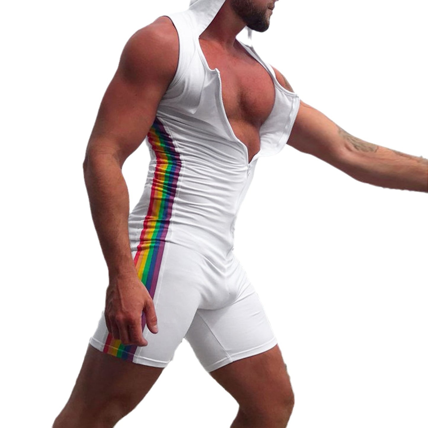 Damen Sportlicher Einteiler mit Kapuze und Reißverschluss Stalluxe