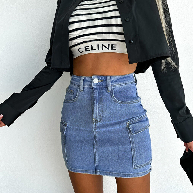 Damen Jeansrock mit praktischen Taschen und figurbetontem Schnitt Stalluxe