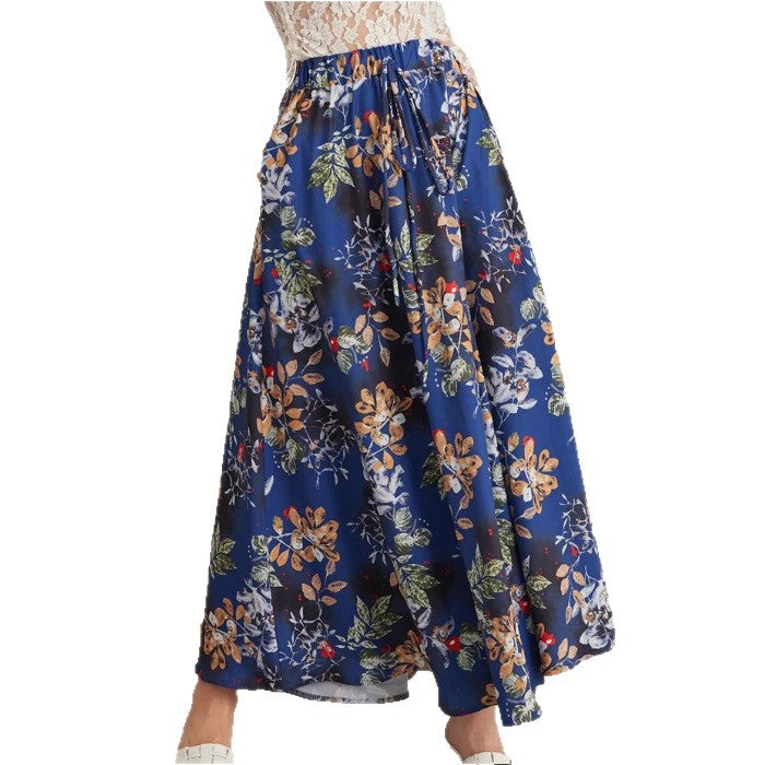 Damen Maxirock mit elastischem Taillenbund und floralem Design Stalluxe