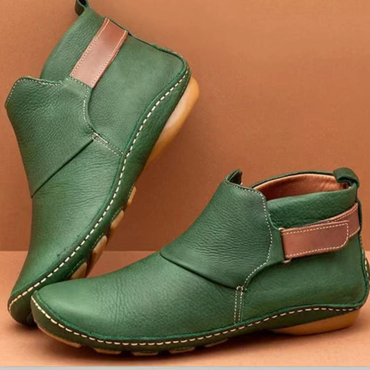 Damen modische Ankle Boots aus hochwertigem Leder mit elastischen Einsätzen Stalluxe