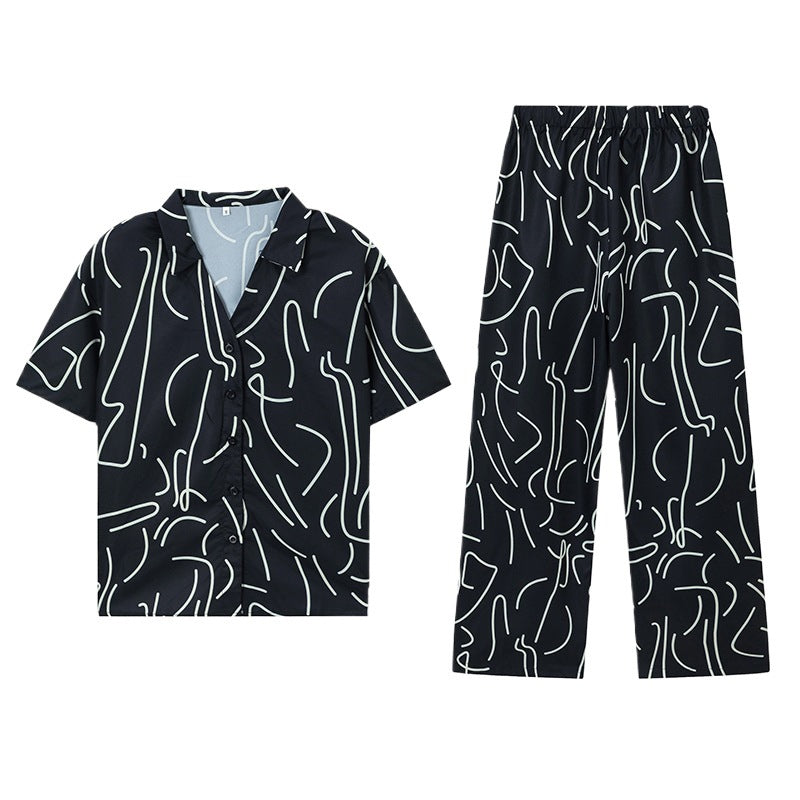 Damen Pyjama-Set mit modernem grafischem Design Stalluxe
