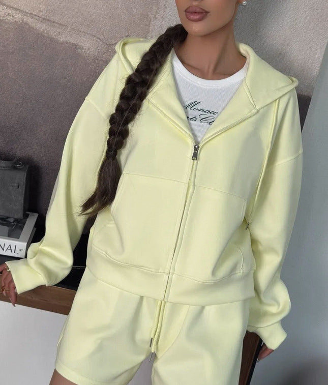 Damen bequeme Hoody-Shorts Kombination Stalluxe