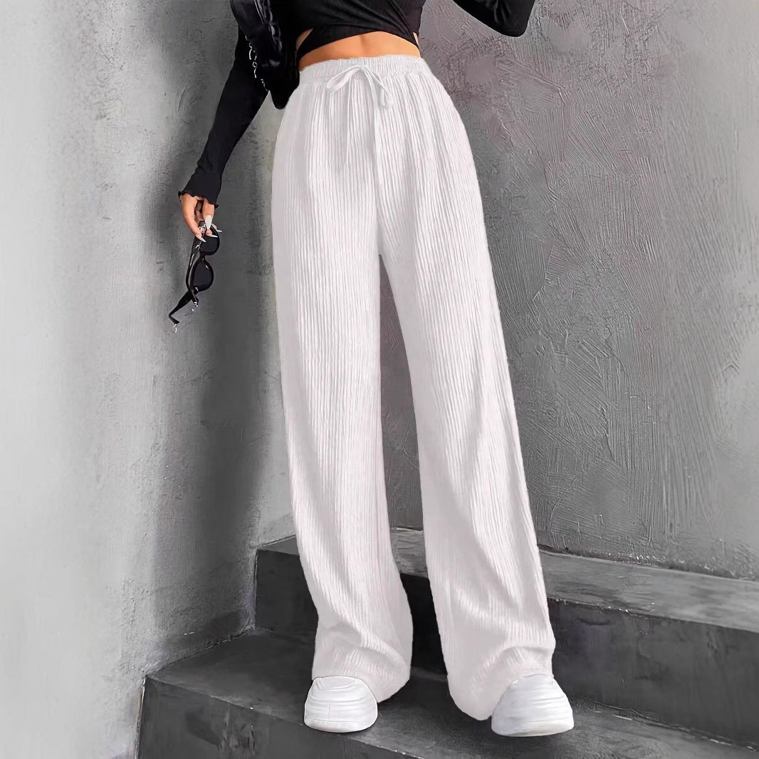 Damen weite Pünktchenhose mit elastischem Bund und schickem Plissée Stalluxe