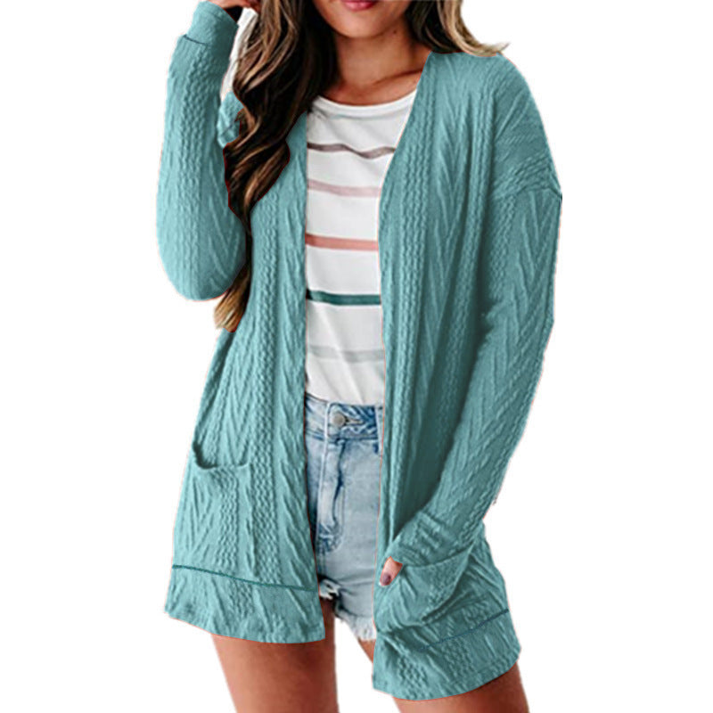 Damen luftige Strickjacke mit Taschen und modernem Design Stalluxe
