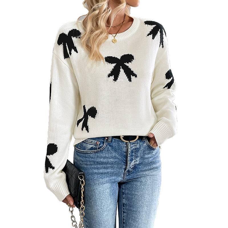 Damen Strickpullover mit verspieltem Schleifenmuster Stalluxe