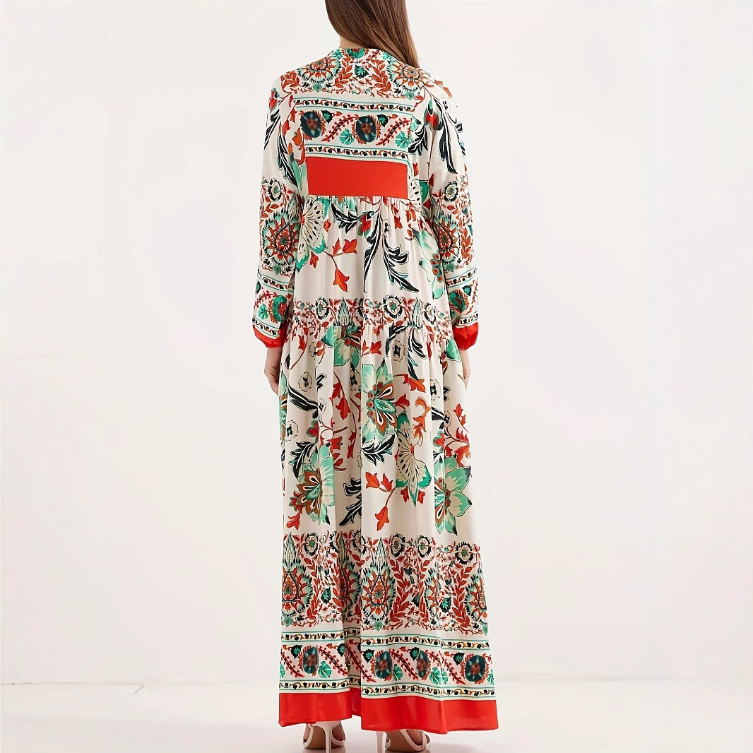Damen Maxikleid mit floralem Muster Stalluxe