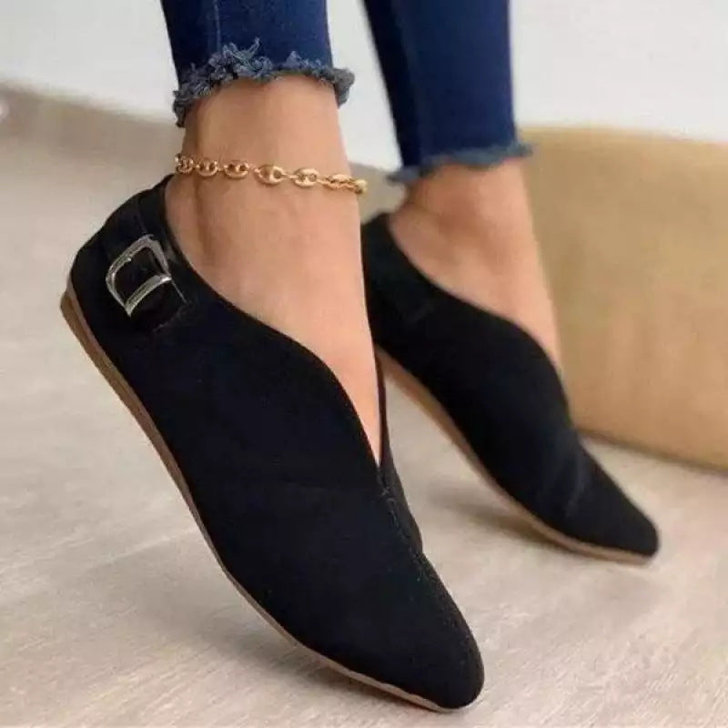 Damen modische Halbschuhe mit eleganter Schnalle und offenem Design Stalluxe