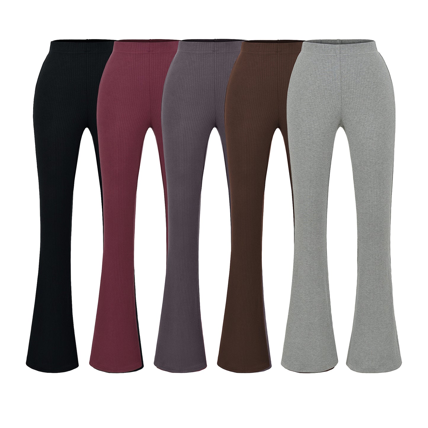 Damen elegante Flared-Hose mit hoch tailliertem Schnitt und feinem Rippdesign Stalluxe